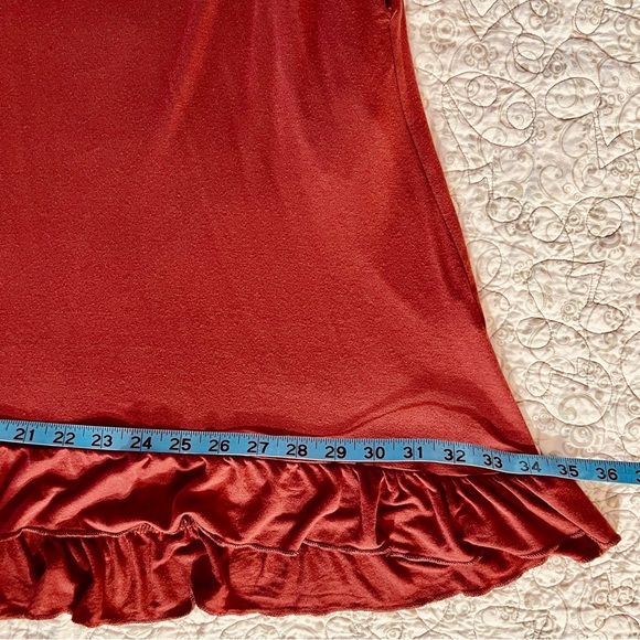 Alison Grace Dusty Rose Ruffled Sheath 3/4 Sleeve Midi Dress Cottagecore USA - Picture 5 of 8